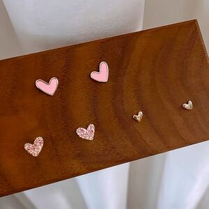 Dainty Hearts Earring Set of 3 Pairs NWT